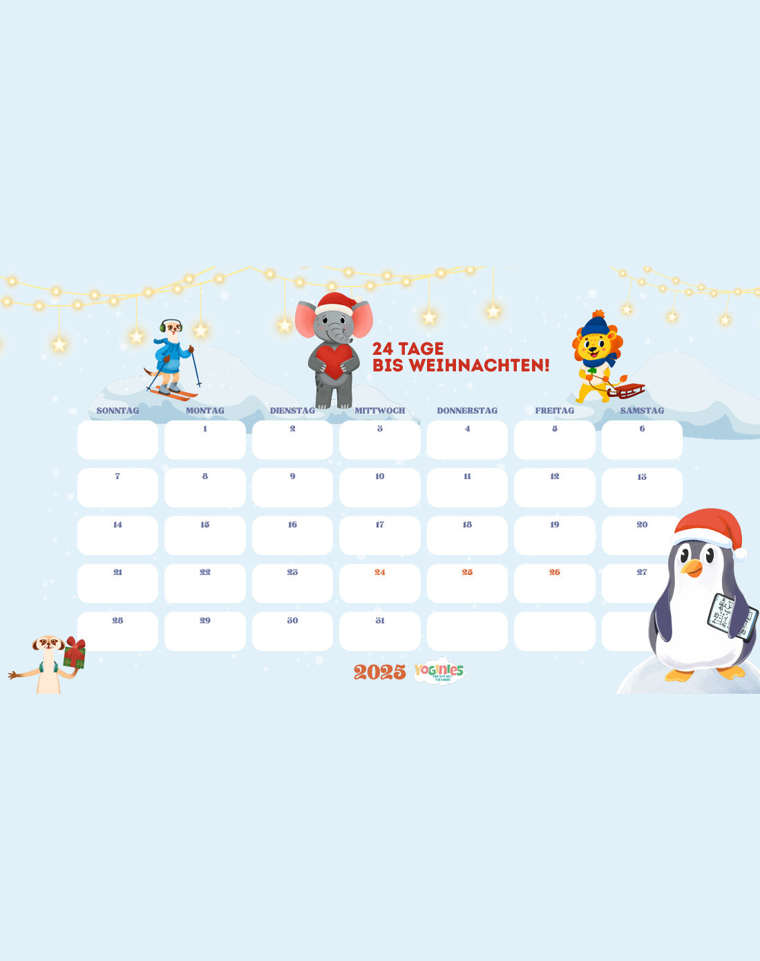 Yoginies Weihnachtskalender